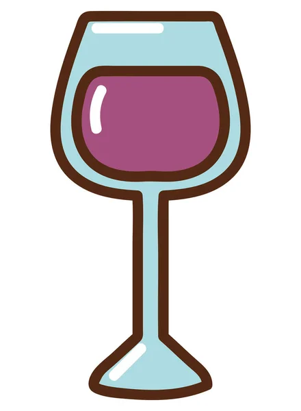 Вино Скляна Їжа Ізольований Дизайн Значка — стоковий вектор