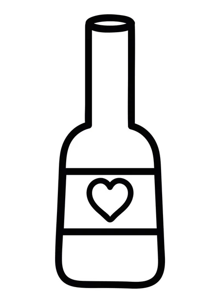 Пить Бутылку Еды Линии Икона Стиль — стоковый вектор