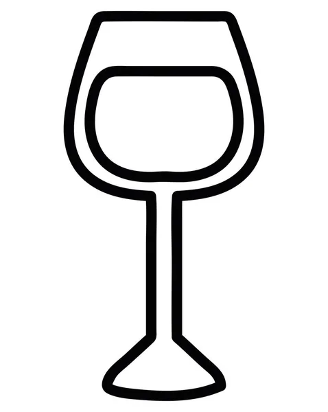 Wijn Glas Voedsel Lijn Pictogram Stijl — Stockvector