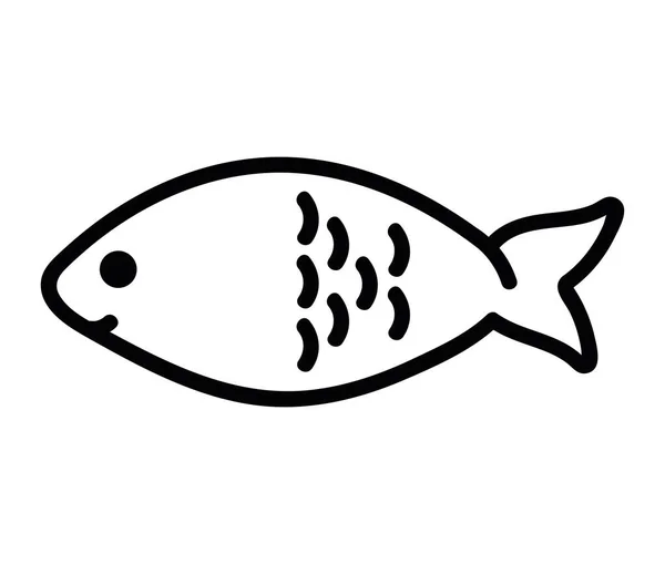 Стиль Значка Лінії Рибної Їжі — стоковий вектор