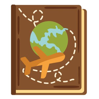 Rehber seyahat kitabı simgesi izole edildi