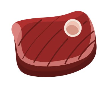 Pişmiş et simgesi izole tasarımı