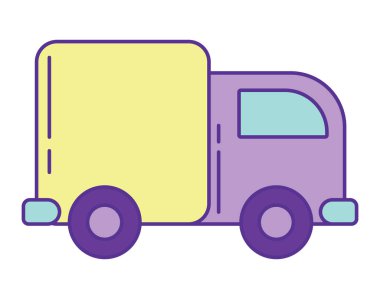 dağıtım aracı simgesi izole edilmiş beyaz arkaplan