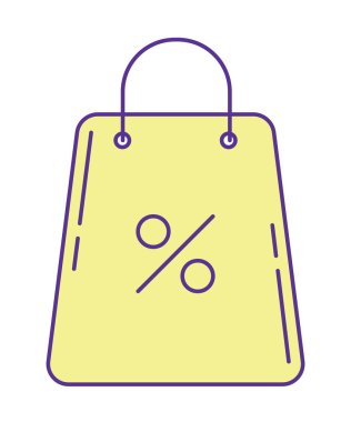 Alışveriş poşeti ikonu izole edildi