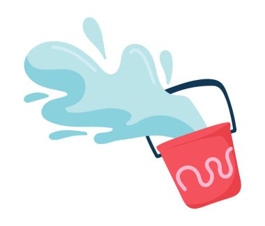 Su sıçratma ve kova izole ikon