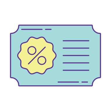 satış kuponu teklif simgesi izole edilmiş beyaz arkaplan