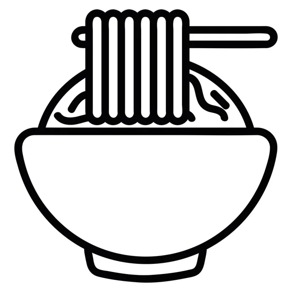 Nouilles Style Icône Ligne Alimentaire — Image vectorielle
