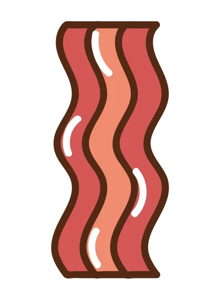 Bacon Voedsel Geïsoleerd Pictogram Ontwerp — Stockvector
