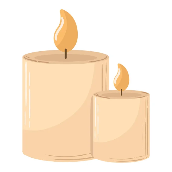 Burning Candles Icon Isolated White Background — Stock Vector