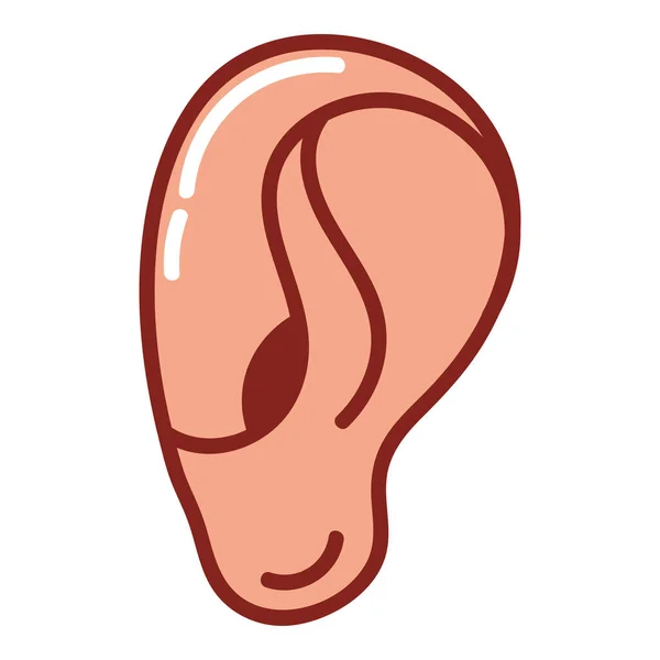 Ear Human Body Isolated Icon — Stock Vector