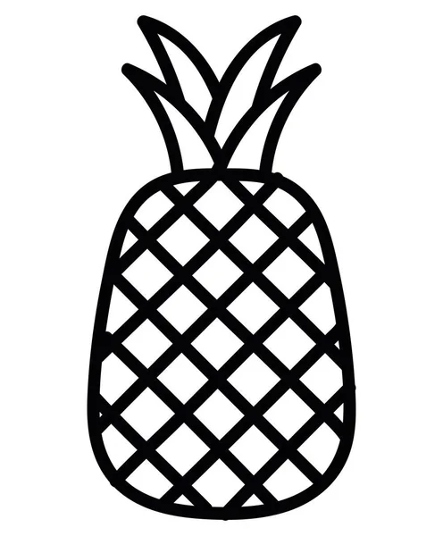 Ananas Frucht Lebensmittel Linie Ikone Stil — Stockvektor