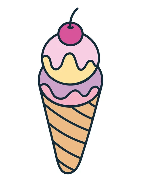 冰淇淋涂鸦图标隔离设计 — 图库矢量图片