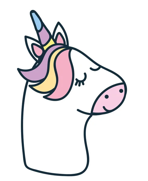 Unicorn Cartoon Doodle Icon Isolated — Stock Vector