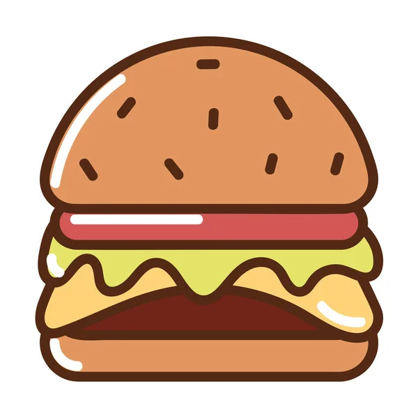 汉堡包食品隔离图标设计 — 图库矢量图片