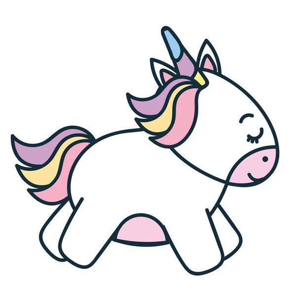 Unicorn Doodle White Background Icon — Stock Vector