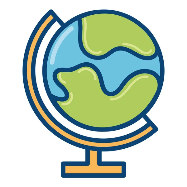 École Globe Carte Icône Conception Isolée — Image vectorielle
