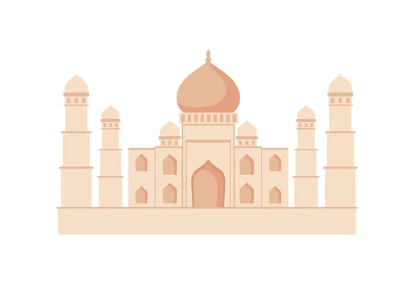 Hindistan Daki Taj Mahal Ikonu Izole Etti — Stok Vektör