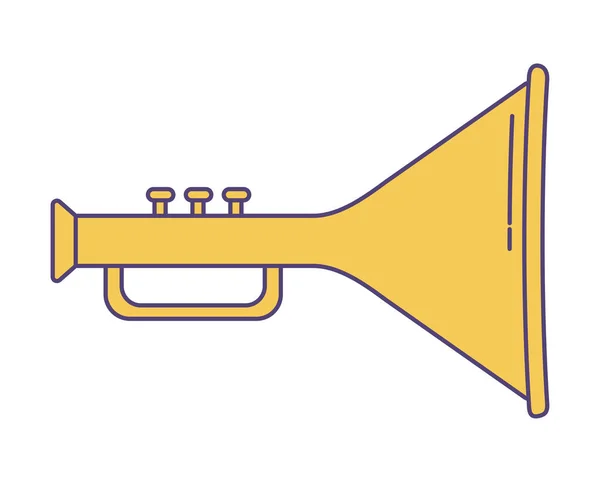 Trompete Musikinstrument Isolierte Ikone — Stockvektor