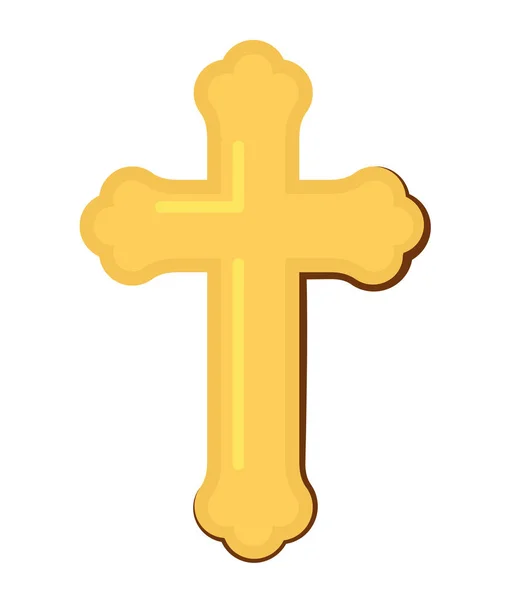 キリスト教の十字アイコンは白い背景を孤立させ — ストックベクタ