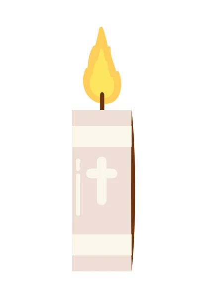 Communion Candle Icon Isolated White Background — Stock vektor