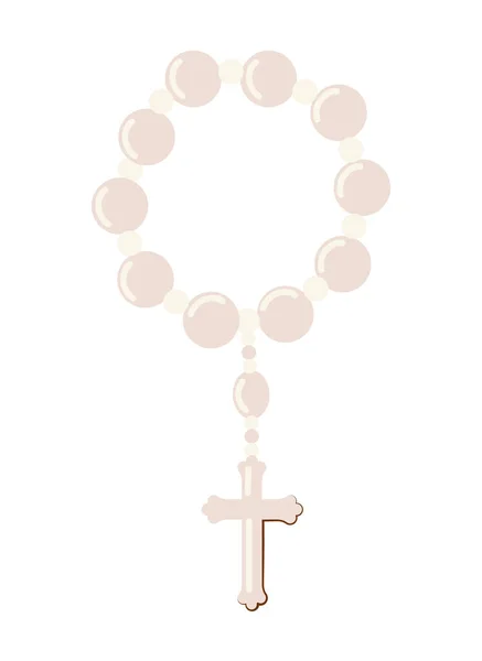 Holy Rosary Icon Isolated White Background — Archivo Imágenes Vectoriales