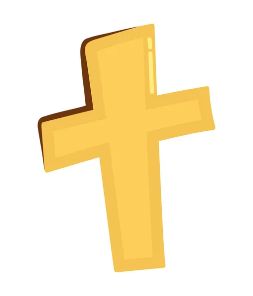 Křížový Katolicismus Symbol Izolované Ikony — Stockový vektor