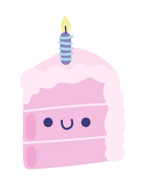 Birthday Cake Candle Doodle Isolated Icon — Stock Vector