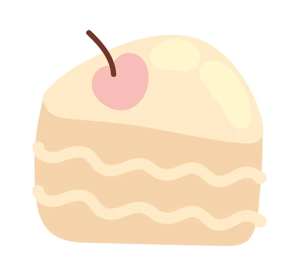 ケーキアイコンは白い背景を孤立させ — ストックベクタ