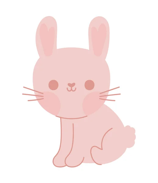 Rabbit Cute Animal Icon Isolated — Stock Vector