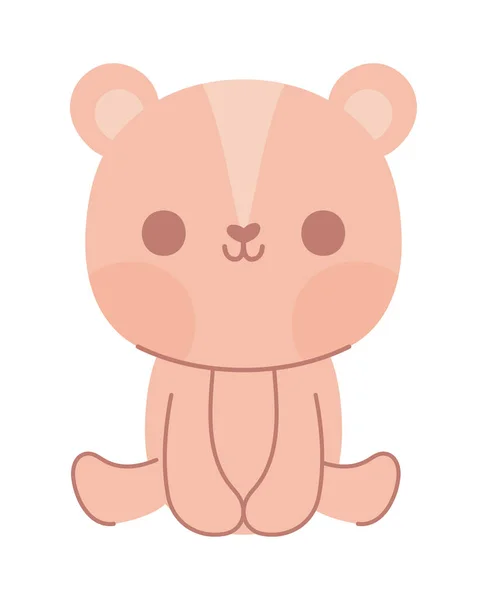 Bear Cute Animal Icon Isolated — Stock Vector
