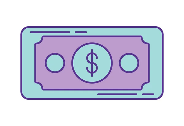 Ikona Banknotu Pieniądze Izolowane Białe Tło — Wektor stockowy