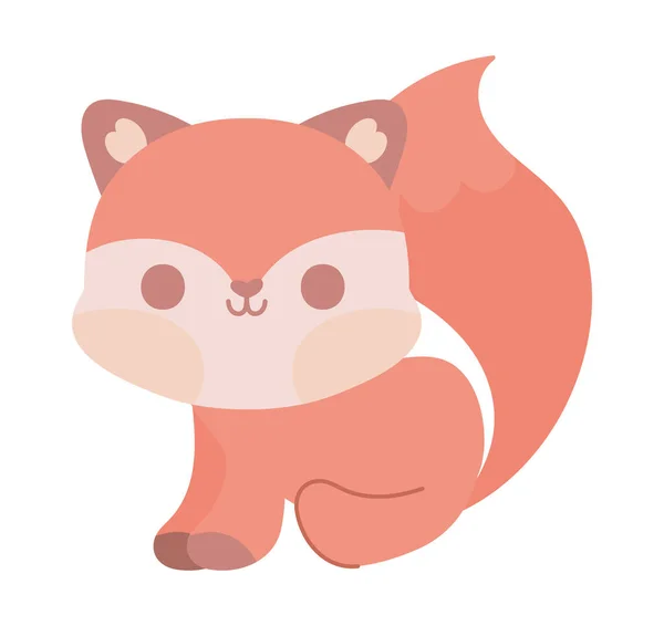 狐狸可爱的动物图标孤立 — 图库矢量图片