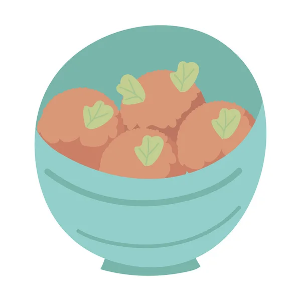 Indian Gulab Jamun Isolated Icon — Stock Vector
