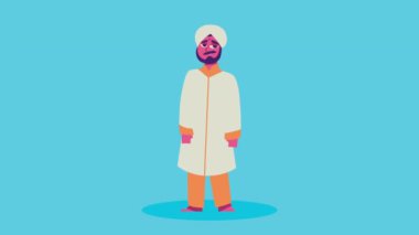 Adam Hint kültürü karakter animasyonu, 4k video animasyonu