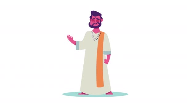 Man Indická Kultura Charakter Animace Video Animované — Stock video