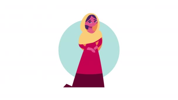 Elegantní Žena Indické Kultury Animace Video Animované — Stock video