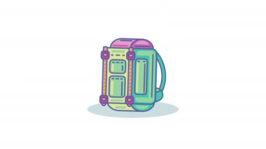 kamp çantası aksesuar animasyonu, 4k video animasyonu