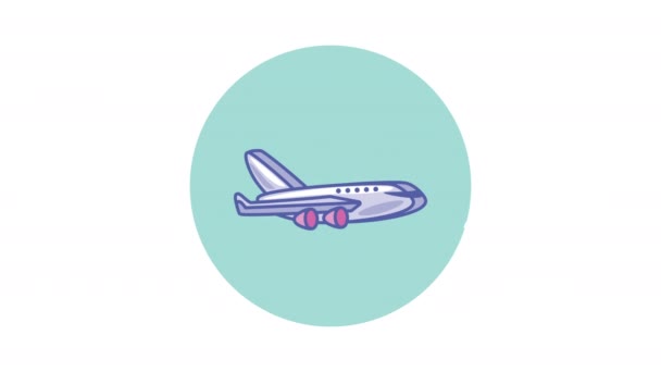 Aeroplano Viaggiare Trasporto Aereo Animazione Video Animato — Video Stock