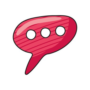 Konuşma balonu retro ve nostaljik simge izole