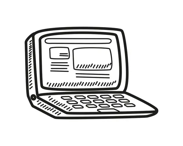 Laptop Ikon Elszigetelt Fehér Háttér — Stock Vector