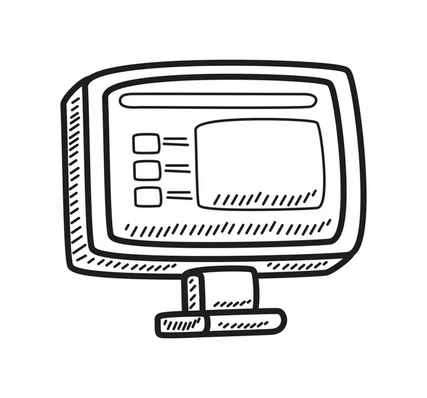 Иконка Компьютера Белый Фон — стоковый вектор