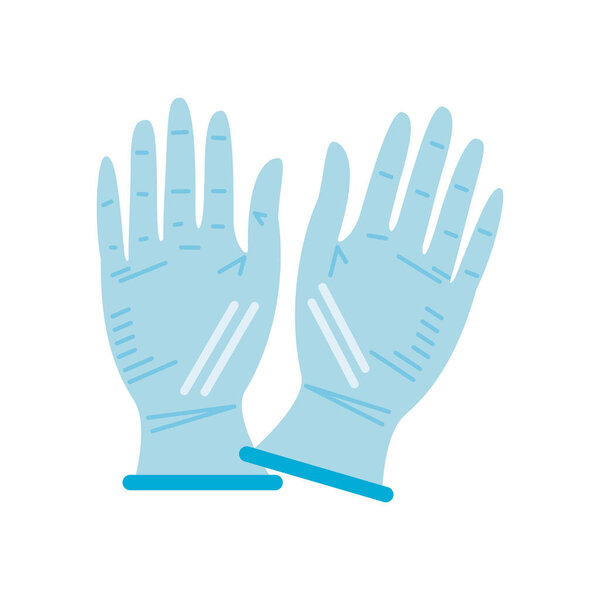 latex gloves laboratory icon isolated design