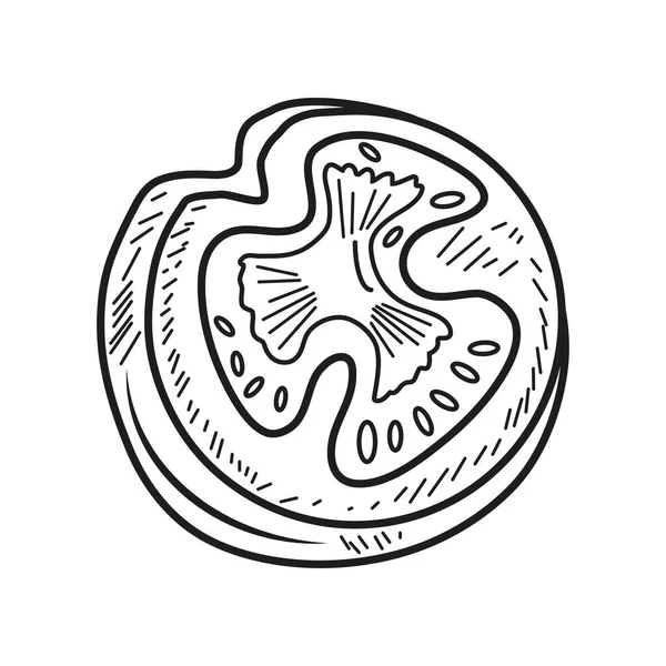 Зрізати Значок Помідора Ізольований Білий Фон — стоковий вектор