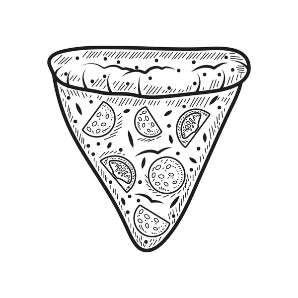 Fetta Pizza Icona Isolato Sfondo Bianco — Vettoriale Stock