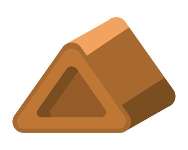 Üçgen tahta oyuncak simgesi izole edildi