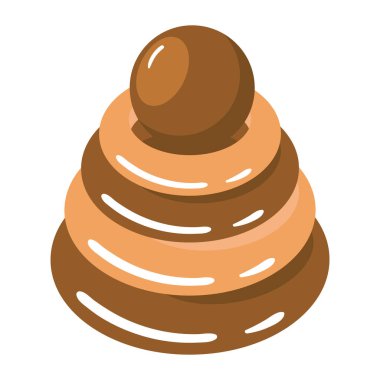 piramit tahta oyuncak simgesi izole