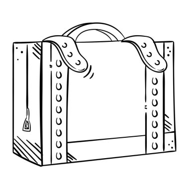 Klasik bavul seyahat karalama simgesi