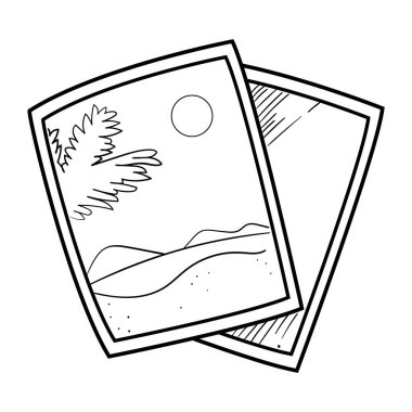 resim manzara karalama simgesi izole