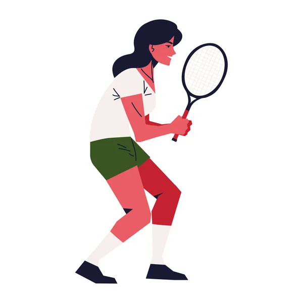 Joueur Tennis Sport Activité Physique Icône Isolé — Image vectorielle