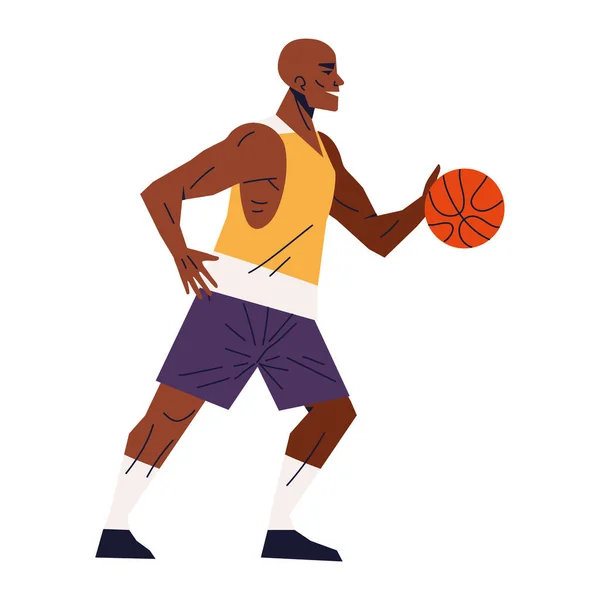 Jugador Baloncesto Deportes Actividad Física Icono Aislado — Vector de stock
